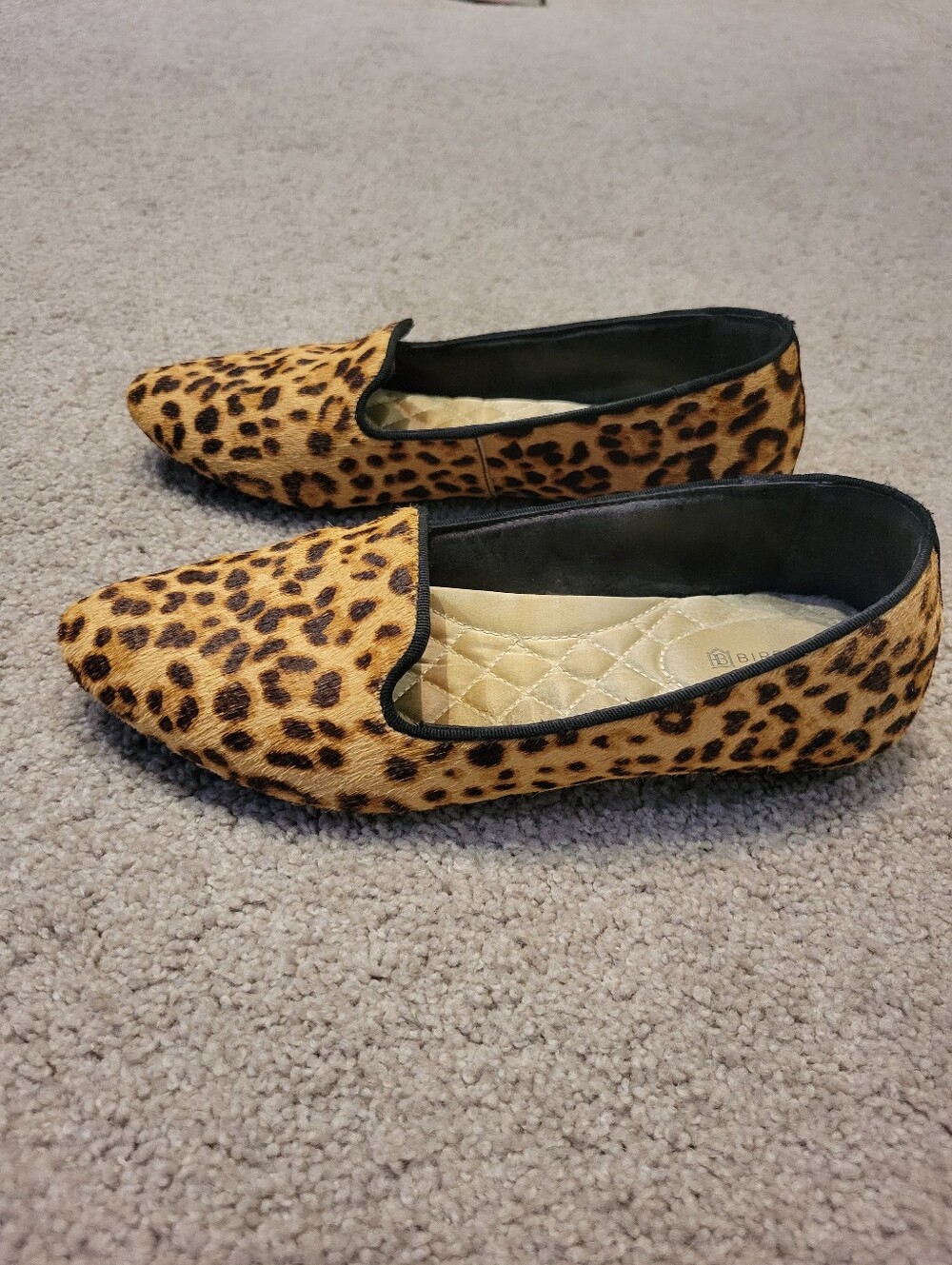 Birdies The Starling Leopard Print Calf Hair Loafer